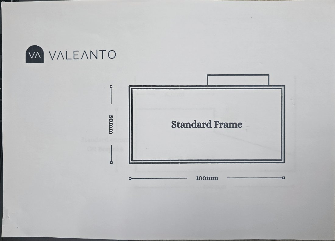 Standard frame 100 mm by 50 mm